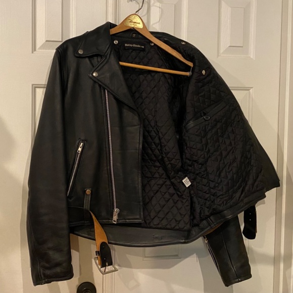 Harley-Davidson 🏍️ Men’s 46R Full Zip Classic Heavy Leather Riding Jacket - Picture 4 of 13